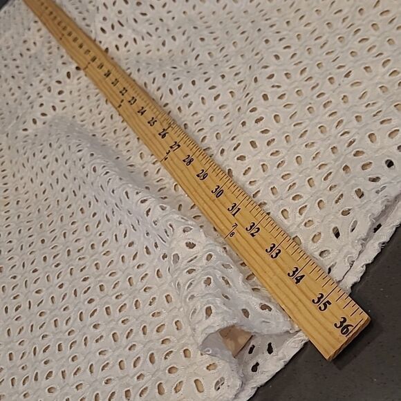 Just fabric sz 1X white eyelet dress with swing skirt, lined - Picture 7 of 13